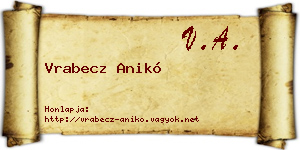 Vrabecz Anikó névjegykártya